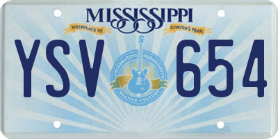 MS license plate YSV654