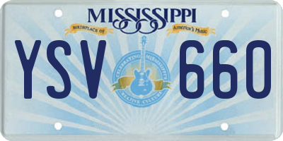 MS license plate YSV660