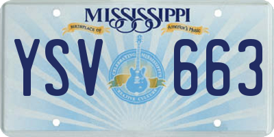 MS license plate YSV663