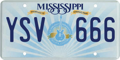 MS license plate YSV666