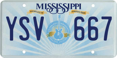 MS license plate YSV667