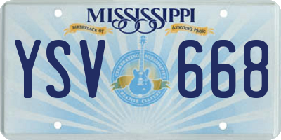 MS license plate YSV668