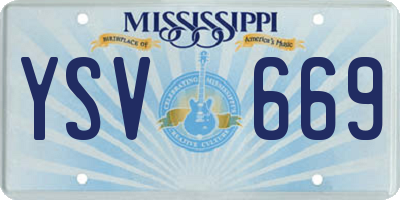 MS license plate YSV669
