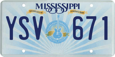 MS license plate YSV671