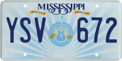 MS license plate YSV672