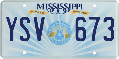 MS license plate YSV673