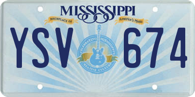 MS license plate YSV674