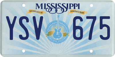 MS license plate YSV675
