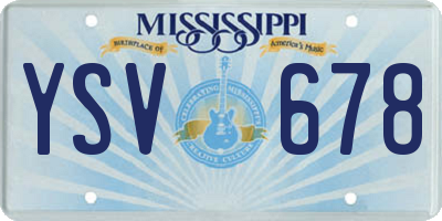 MS license plate YSV678
