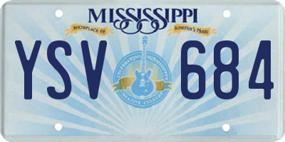 MS license plate YSV684