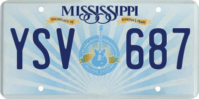 MS license plate YSV687