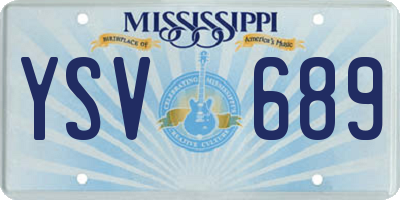 MS license plate YSV689