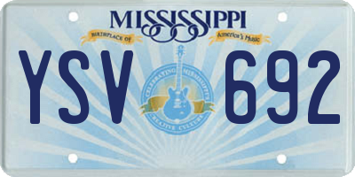 MS license plate YSV692