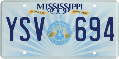 MS license plate YSV694