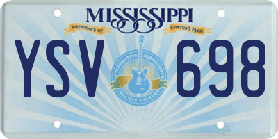 MS license plate YSV698
