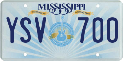 MS license plate YSV700
