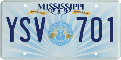 MS license plate YSV701