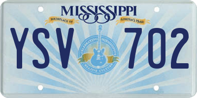 MS license plate YSV702