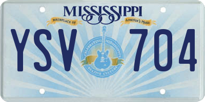 MS license plate YSV704
