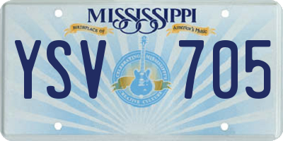 MS license plate YSV705
