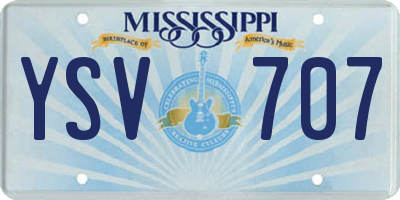 MS license plate YSV707