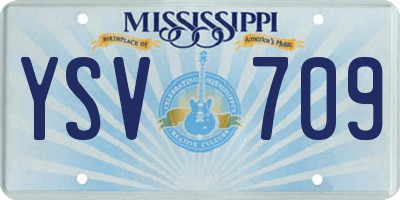 MS license plate YSV709