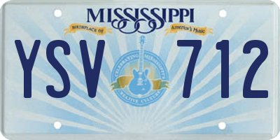 MS license plate YSV712
