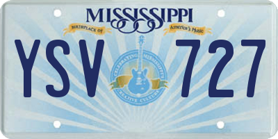 MS license plate YSV727