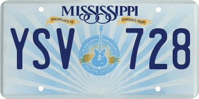 MS license plate YSV728