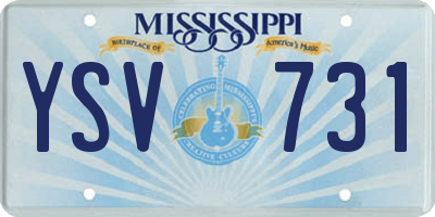 MS license plate YSV731