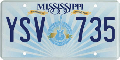 MS license plate YSV735