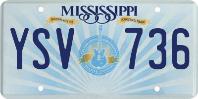 MS license plate YSV736