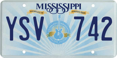 MS license plate YSV742