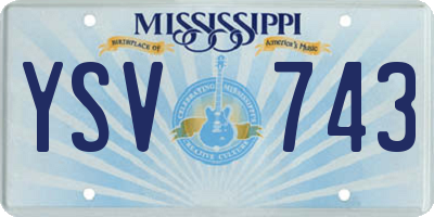 MS license plate YSV743