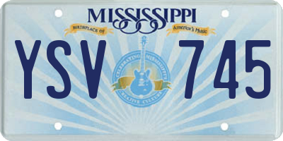 MS license plate YSV745