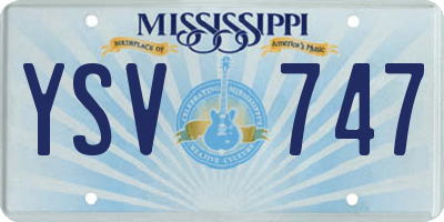 MS license plate YSV747