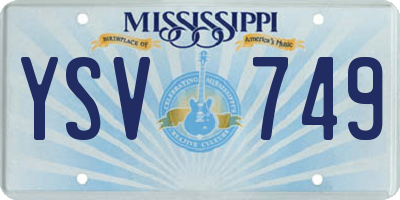 MS license plate YSV749