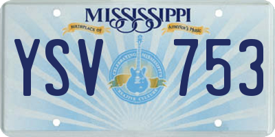 MS license plate YSV753