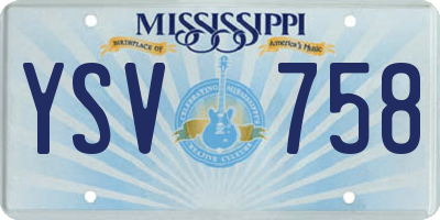 MS license plate YSV758