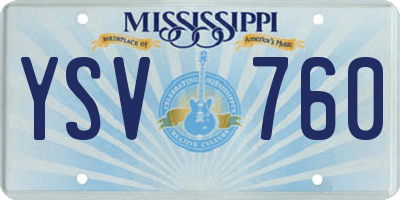 MS license plate YSV760
