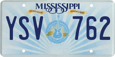MS license plate YSV762