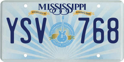 MS license plate YSV768