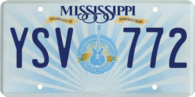 MS license plate YSV772