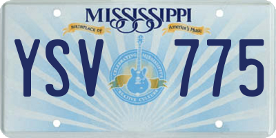 MS license plate YSV775