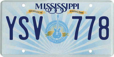 MS license plate YSV778