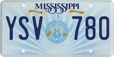 MS license plate YSV780