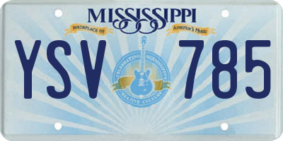 MS license plate YSV785