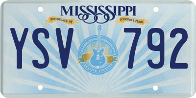 MS license plate YSV792