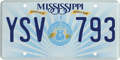 MS license plate YSV793