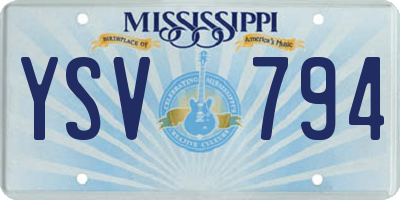 MS license plate YSV794